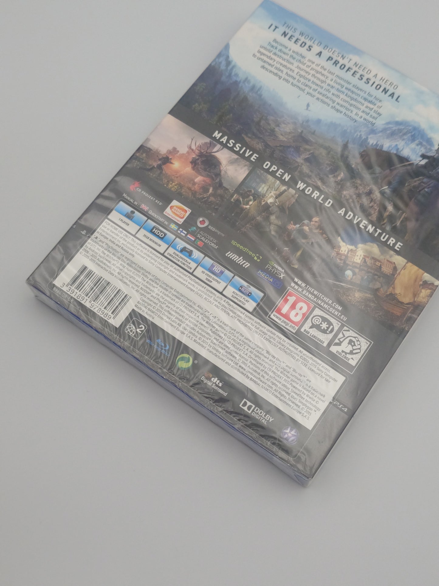 The Witcher 3: Wild Hunt – Slipcover Variant (PS4, UK PAL) – Factory Sealed