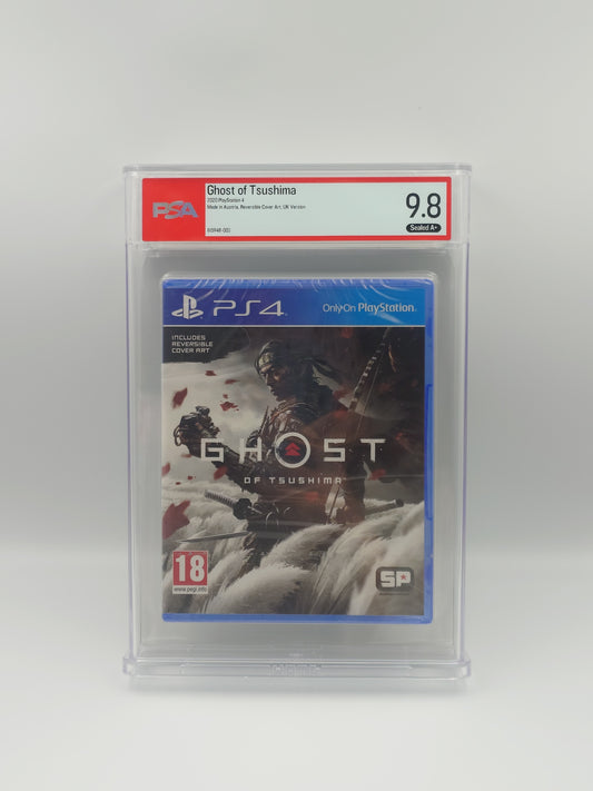 Ghost of Tsushima 'First Print Reversible Cover' (PS4, UK PAL, Factory Sealed) - PSA Graded 9.8 A+