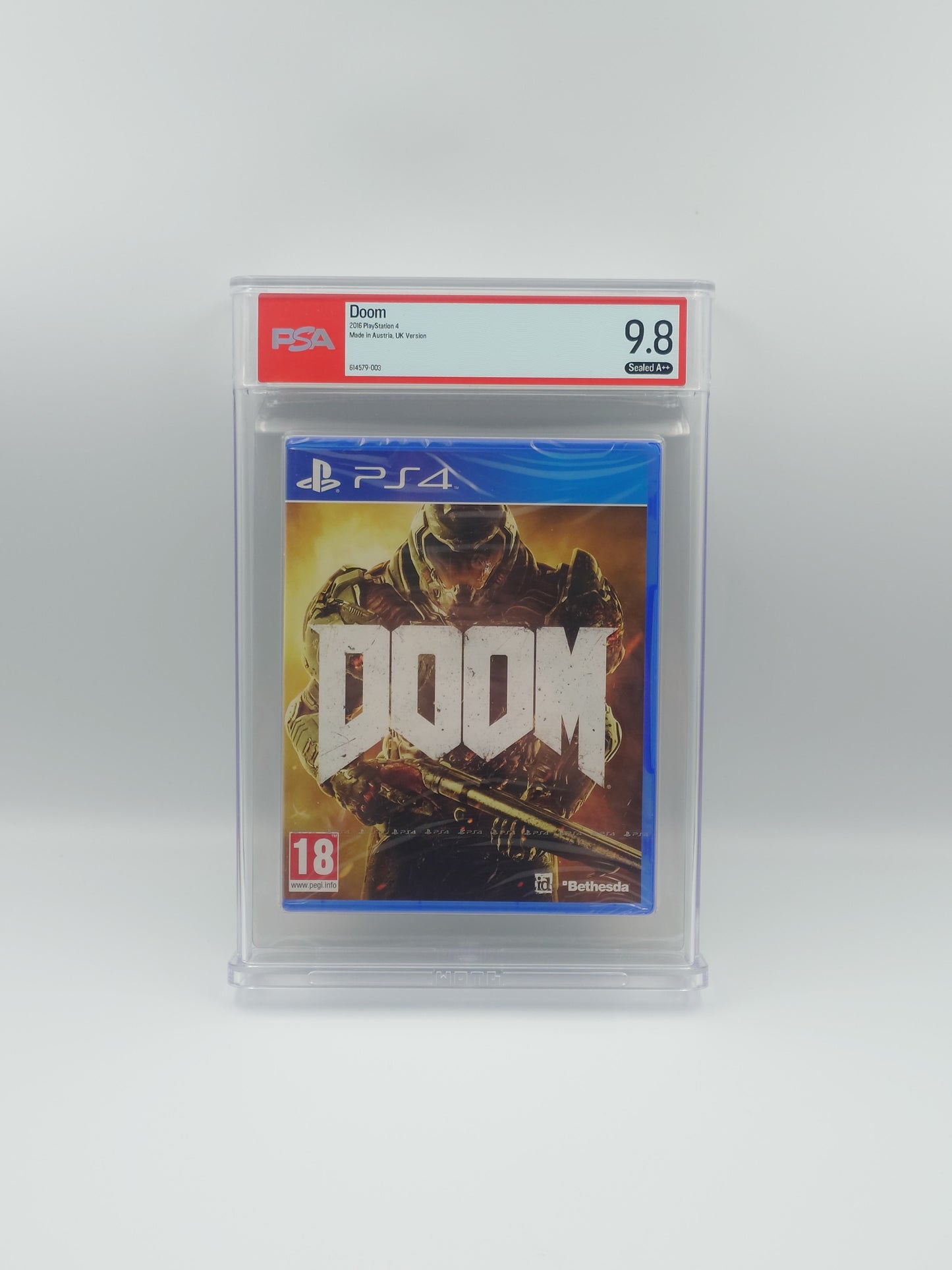 DOOM (PS4, UK PAL, Factory Sealed) - PSA Graded 9.8 A++