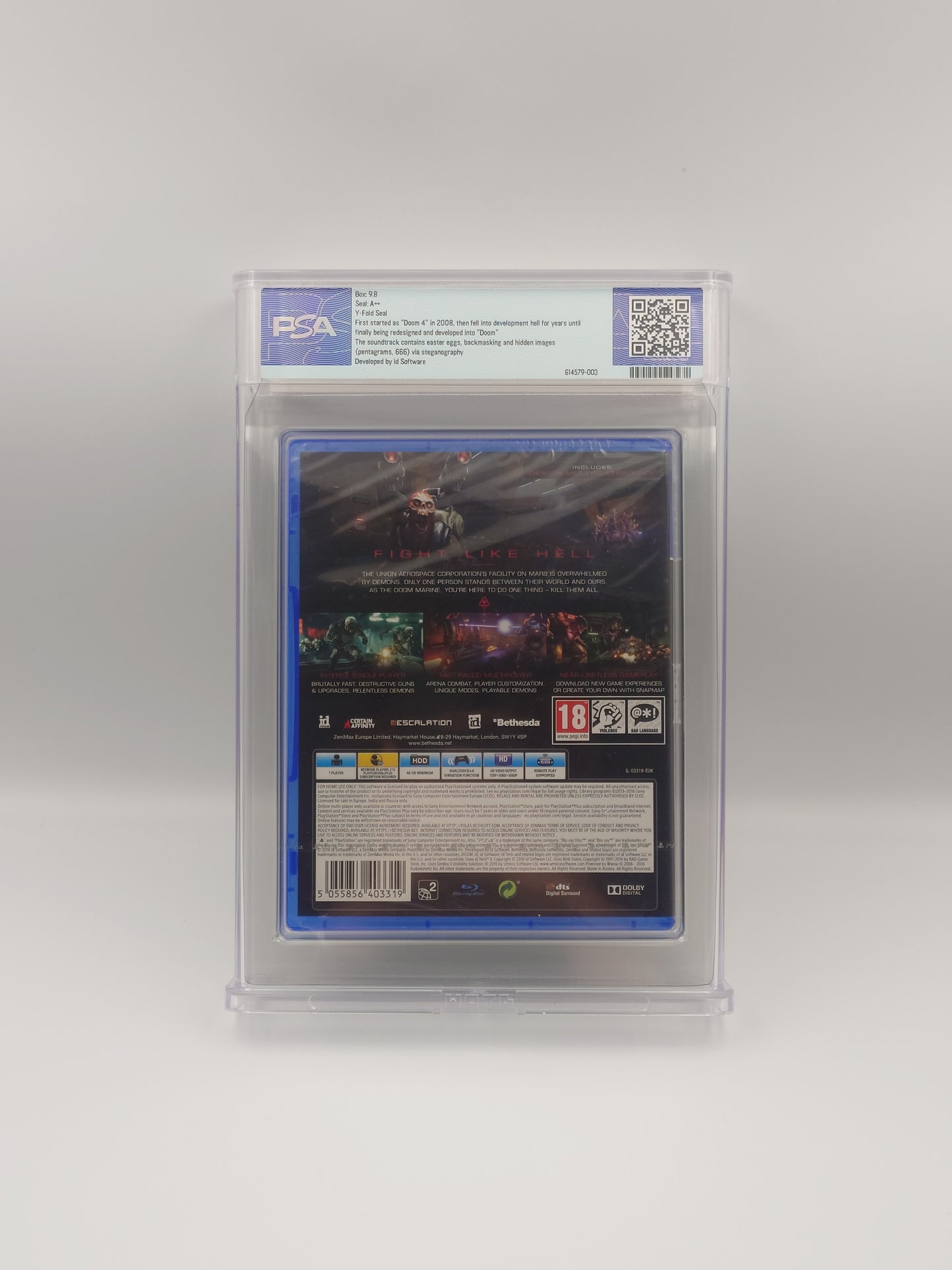 DOOM (PS4, UK PAL, Factory Sealed) - PSA Graded 9.8 A++