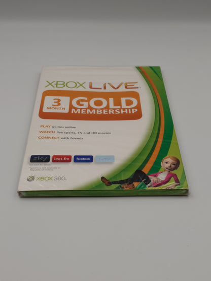 Xbox Live 3 Month Gold Membership (Xbox 360, PAL) - Factory Sealed