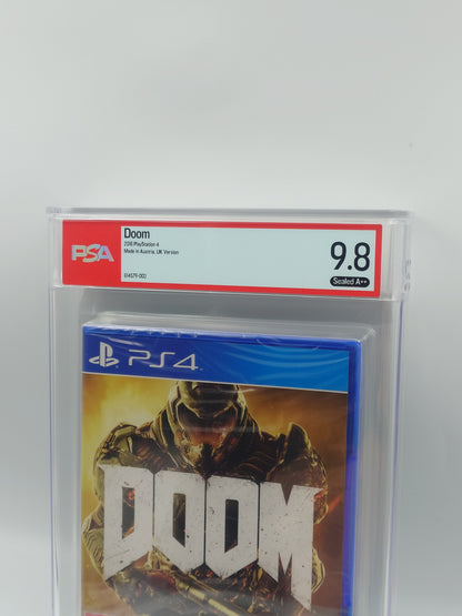 DOOM (PS4, UK PAL, Factory Sealed) - PSA Graded 9.8 A++