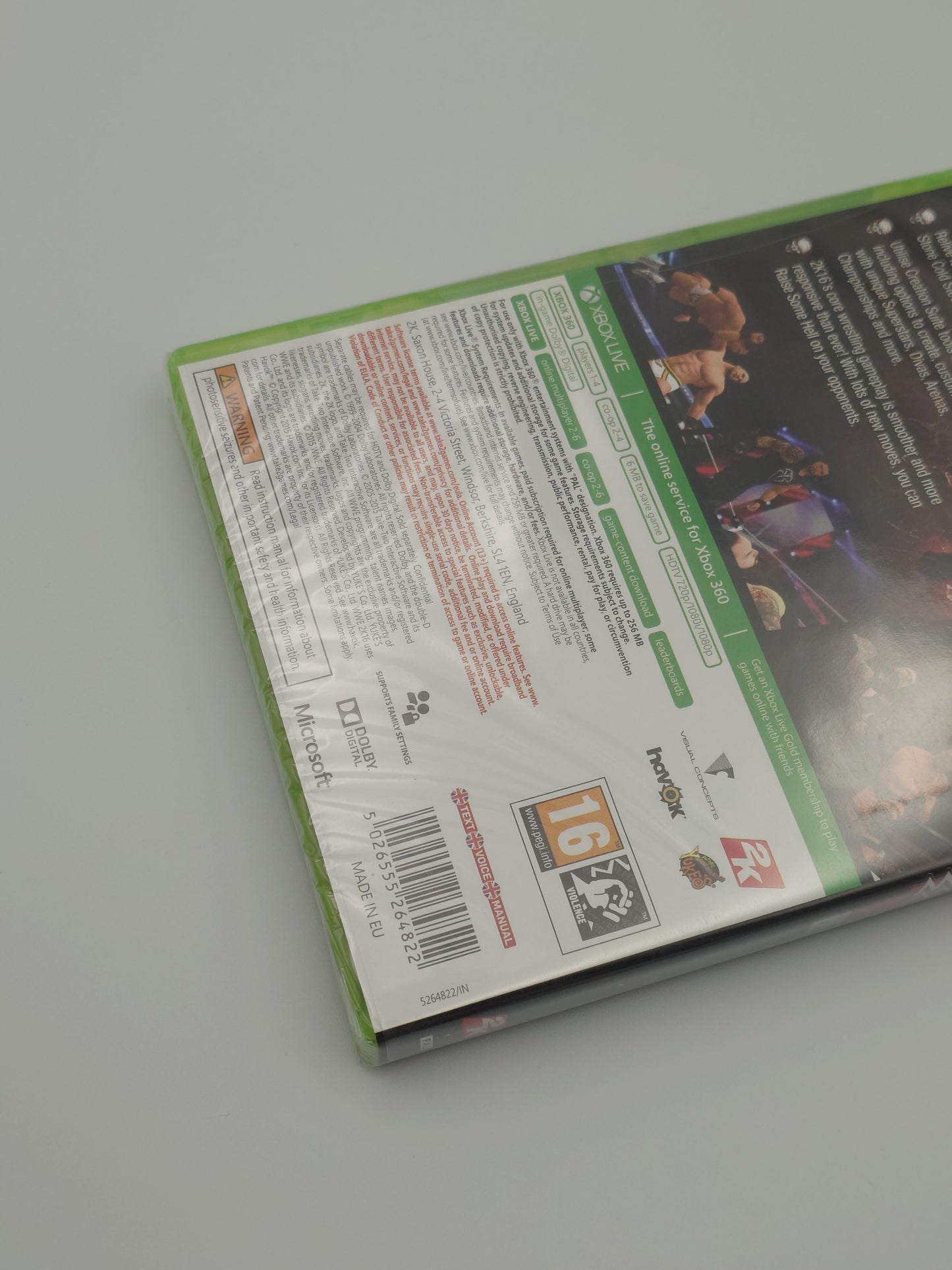 WWE 2K16 (Xbox 360, PAL) – Factory Sealed