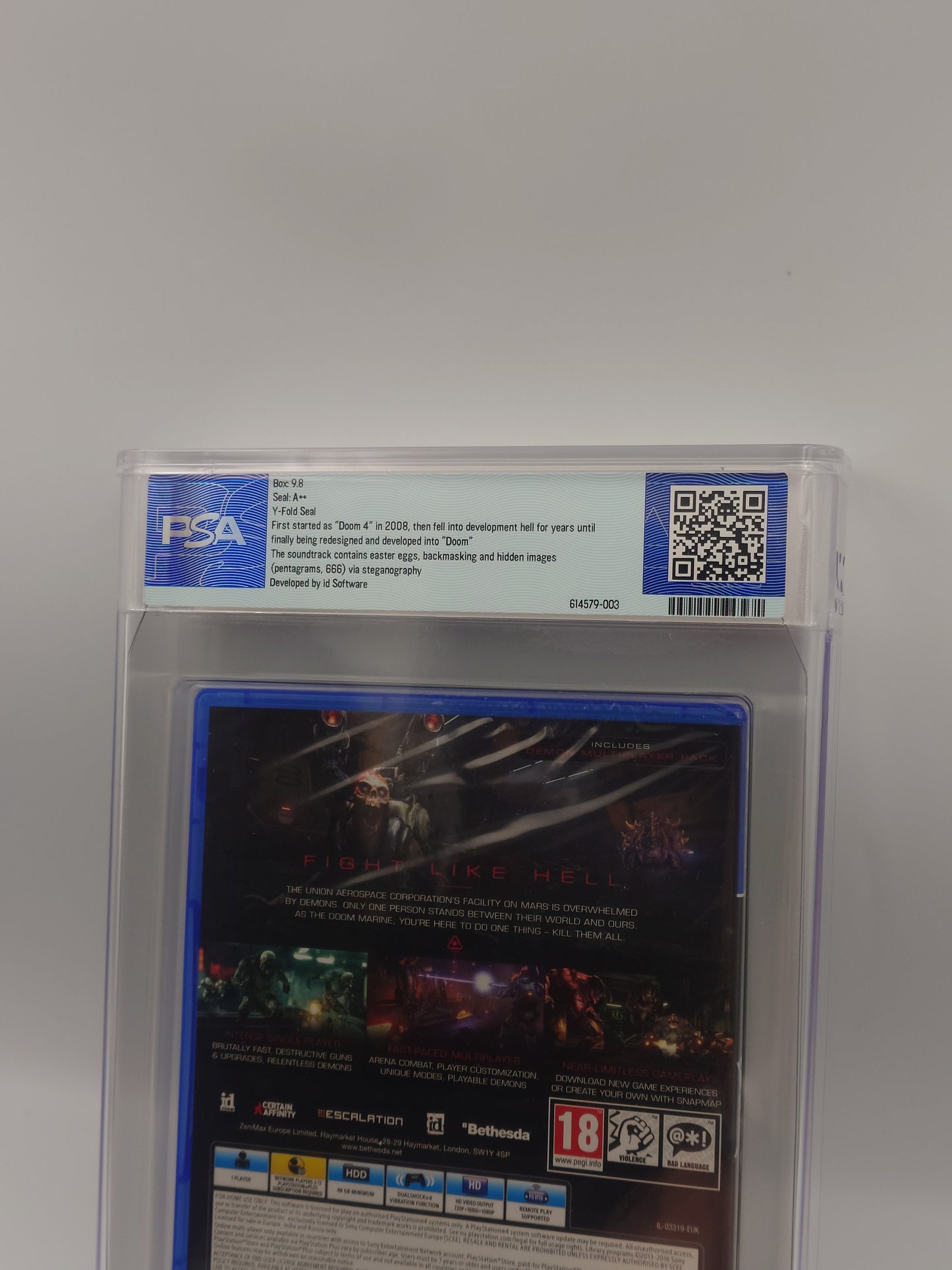 DOOM (PS4, UK PAL, Factory Sealed) - PSA Graded 9.8 A++